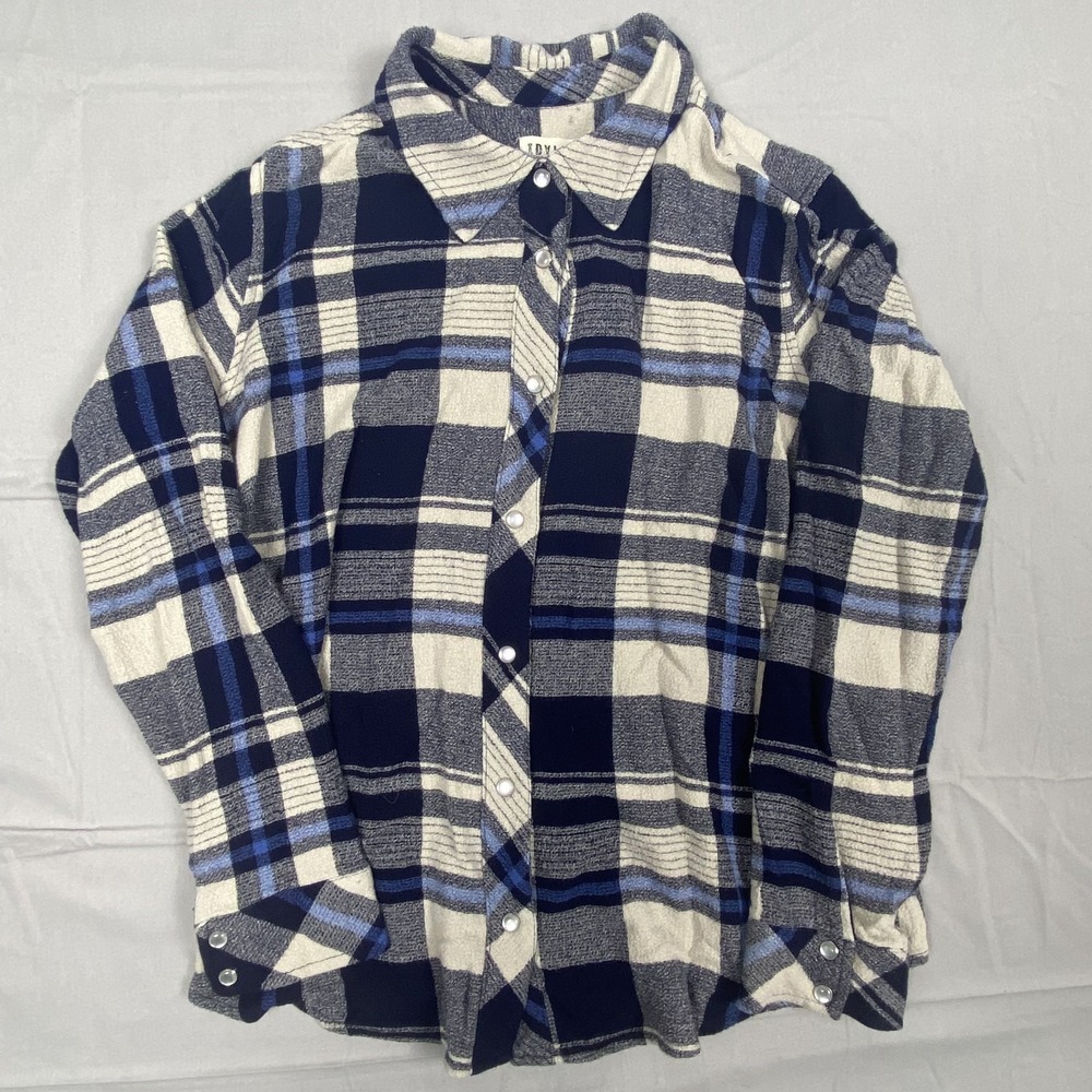 Idyllwind Fueled By Miranda Lambert Flannel Shirt Womens Medium Blue White Plaid